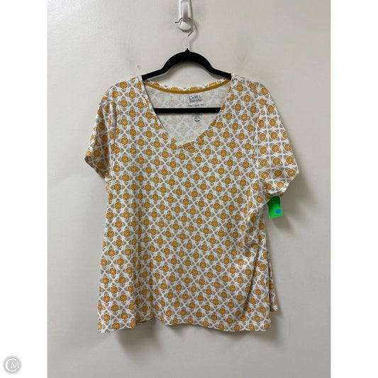 Top Short Sleeve By Croft And Barrow In Yellow, Size: 2x