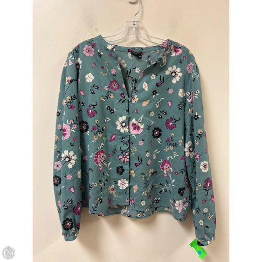 Top Long Sleeve By Ann Taylor In Blue, Size: L