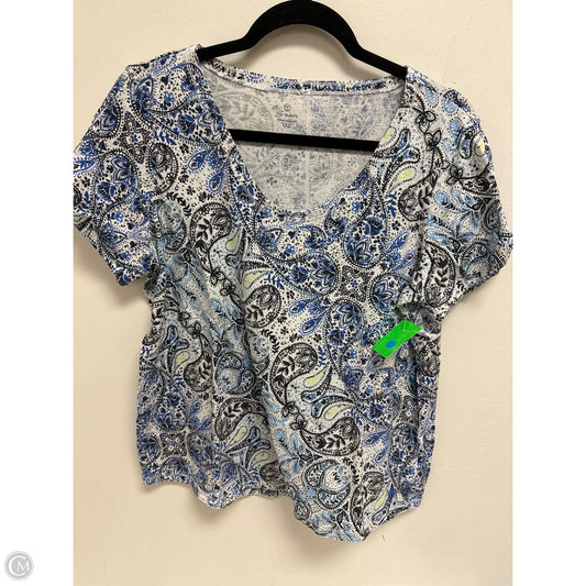 Top Short Sleeve By Talbots In Blue, Size: 1x