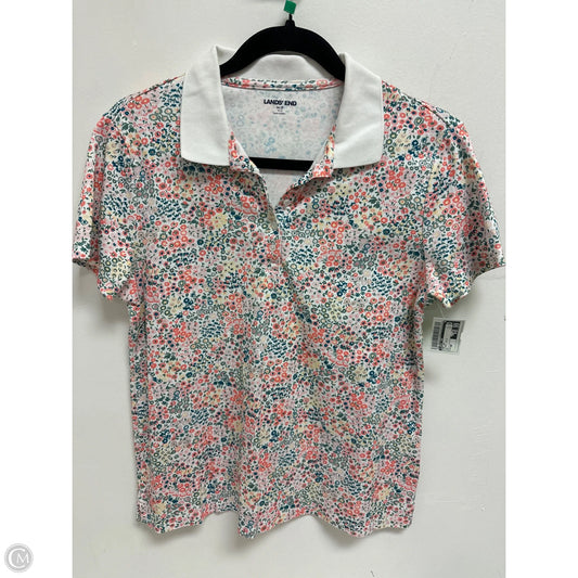 Top Short Sleeve By Lands End In Floral Print, Size: Mp