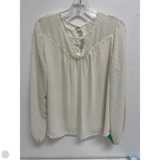 Top Long Sleeve By Maurices In Cream, Size: L