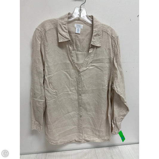 Top Long Sleeve By Sigrid Olsen In Cream, Size: 2x