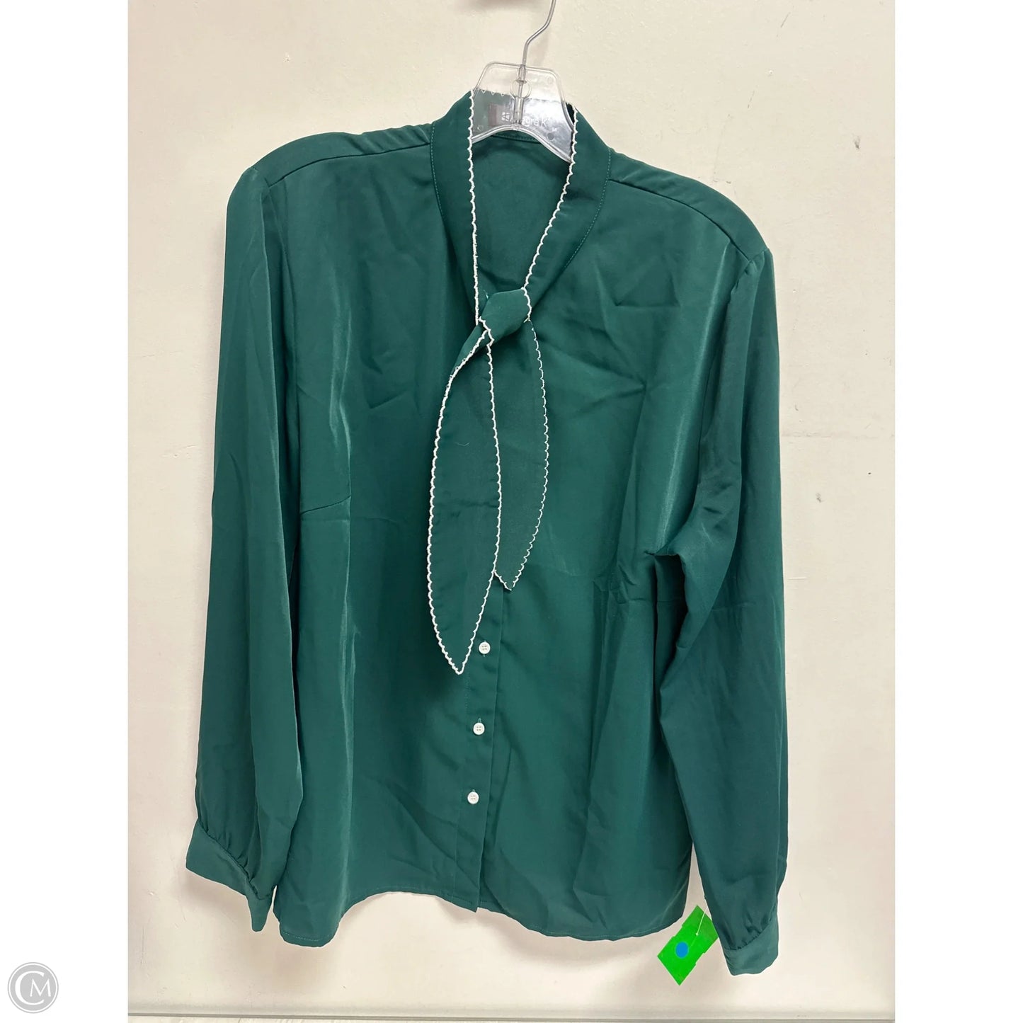 Top Long Sleeve By Allegra K In Green, Size: 1x