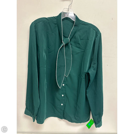 Top Long Sleeve By Allegra K In Green, Size: 1x
