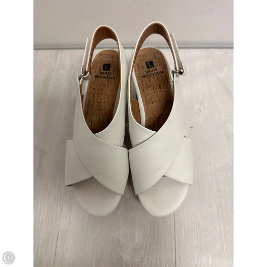 Sandals Heels Block By White Mountain In White, Size: 7.5