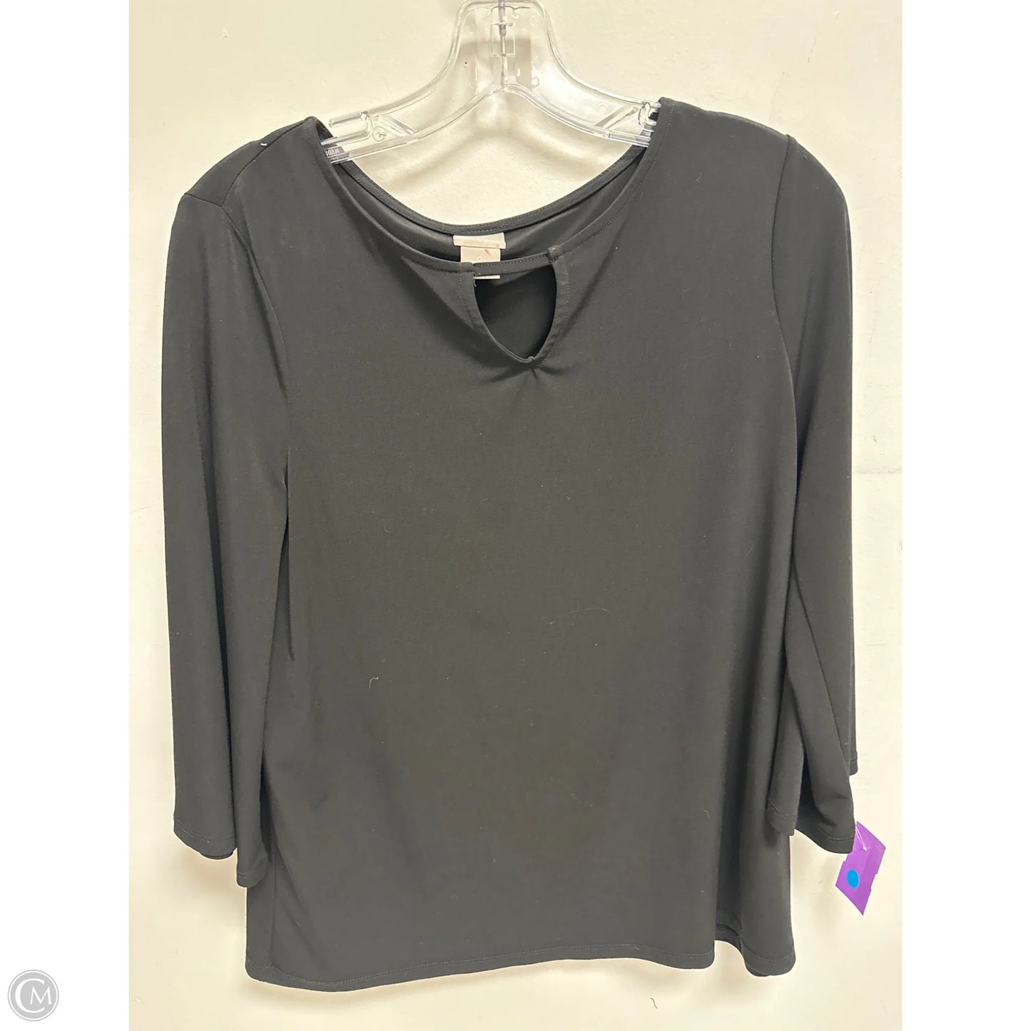 Top Long Sleeve By Chicos In Black, Size: S