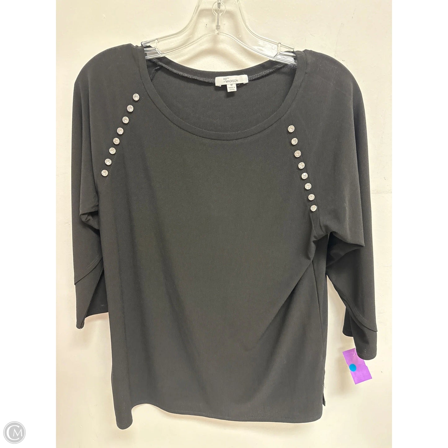 Top Long Sleeve By 89th And Madison In Black, Size: M