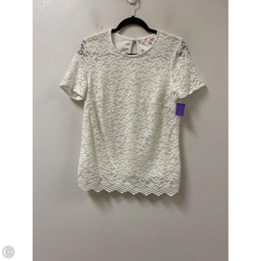 Top Short Sleeve By Clothes Mentor In Cream, Size: M
