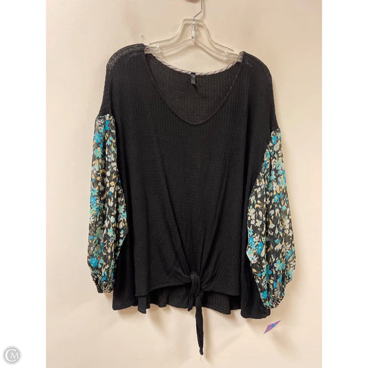 Top Long Sleeve By Glitzy Girlz In Black, Size: Xl