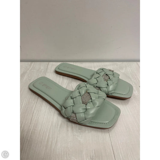 Sandals Flats By Ginger In Green, Size: 8.5
