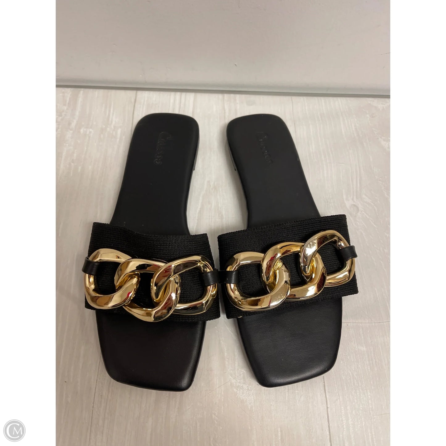 Sandals Flats By Clothes Mentor In Black, Size: 8