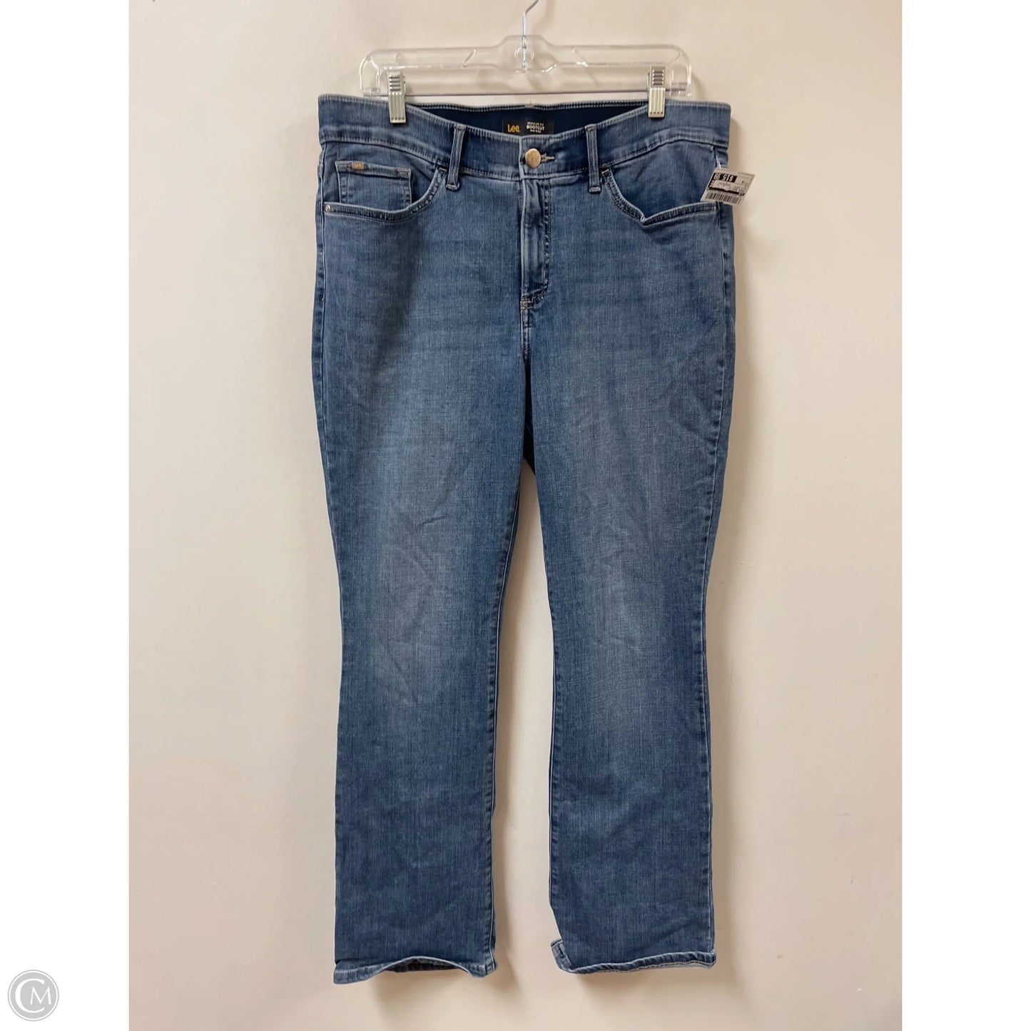Jeans Boot Cut By Lee In Blue Denim, Size: 16