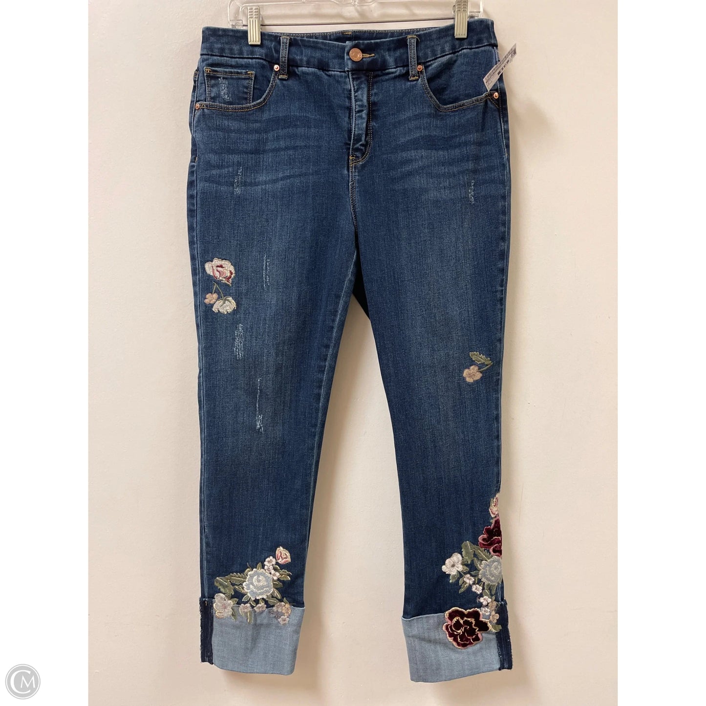Jeans Boyfriend By Chicos In Blue Denim, Size: 8