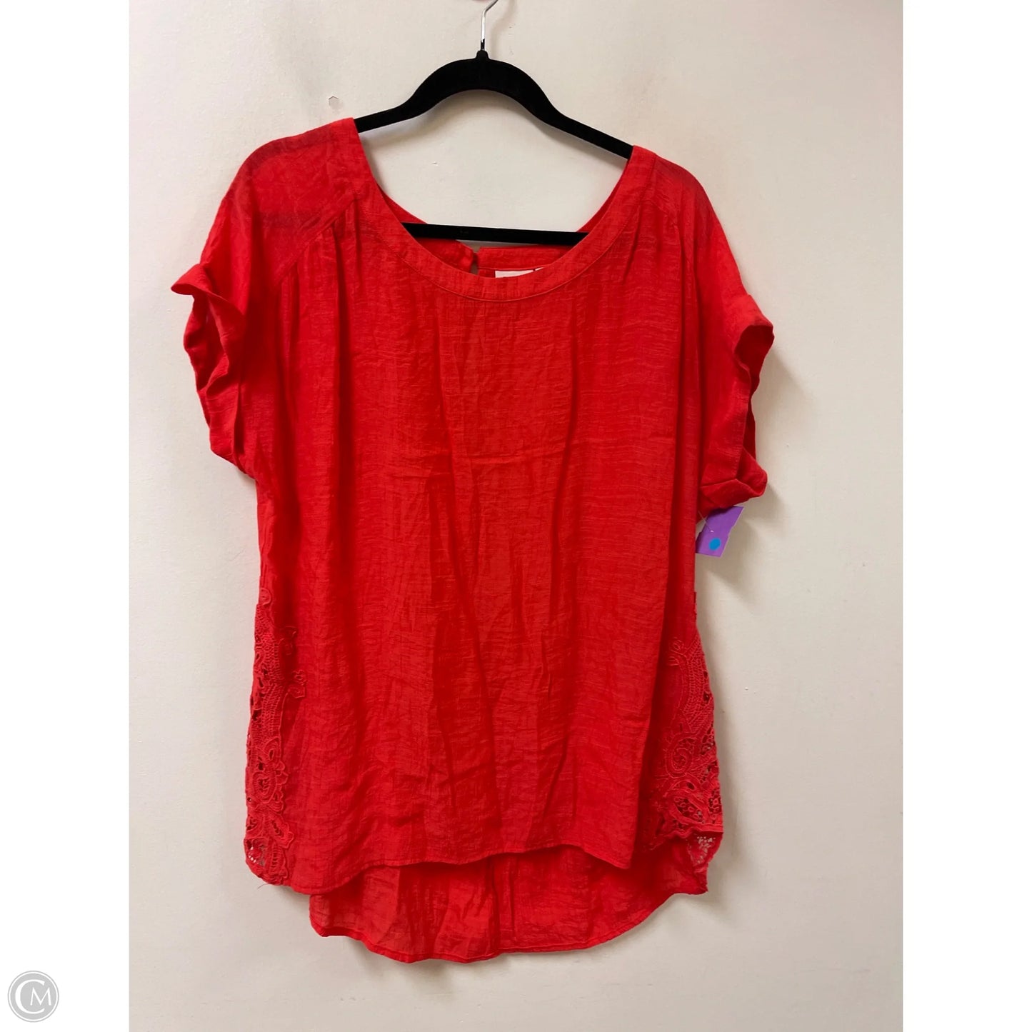 Top Short Sleeve By Cato In Orange, Size: Xl