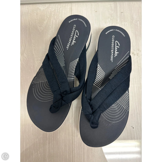 Sandals Flats By Clarks In Navy, Size: 6