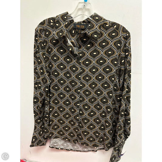 Blouse Long Sleeve By Truth In Black & Yellow, Size: M