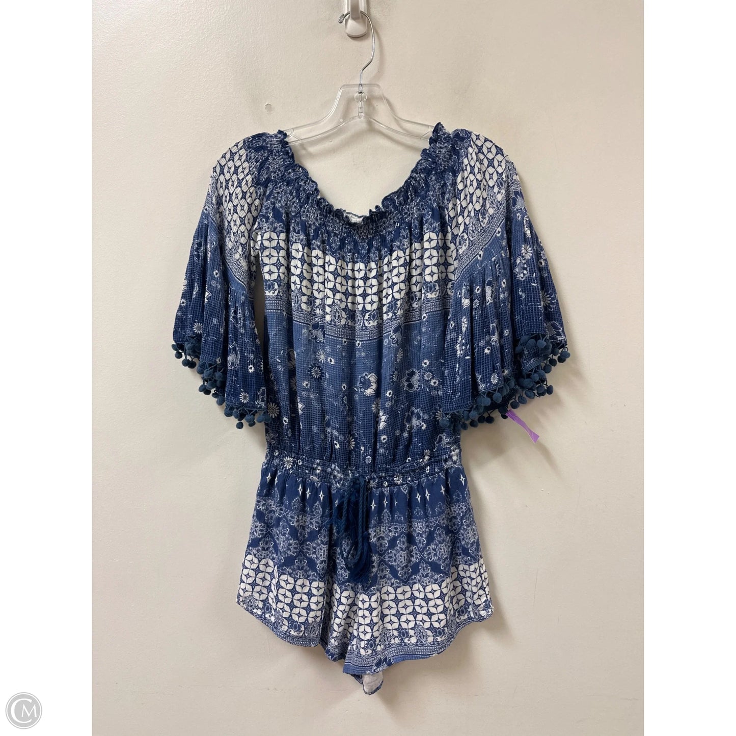 Romper By Cma In Blue & White, Size: S