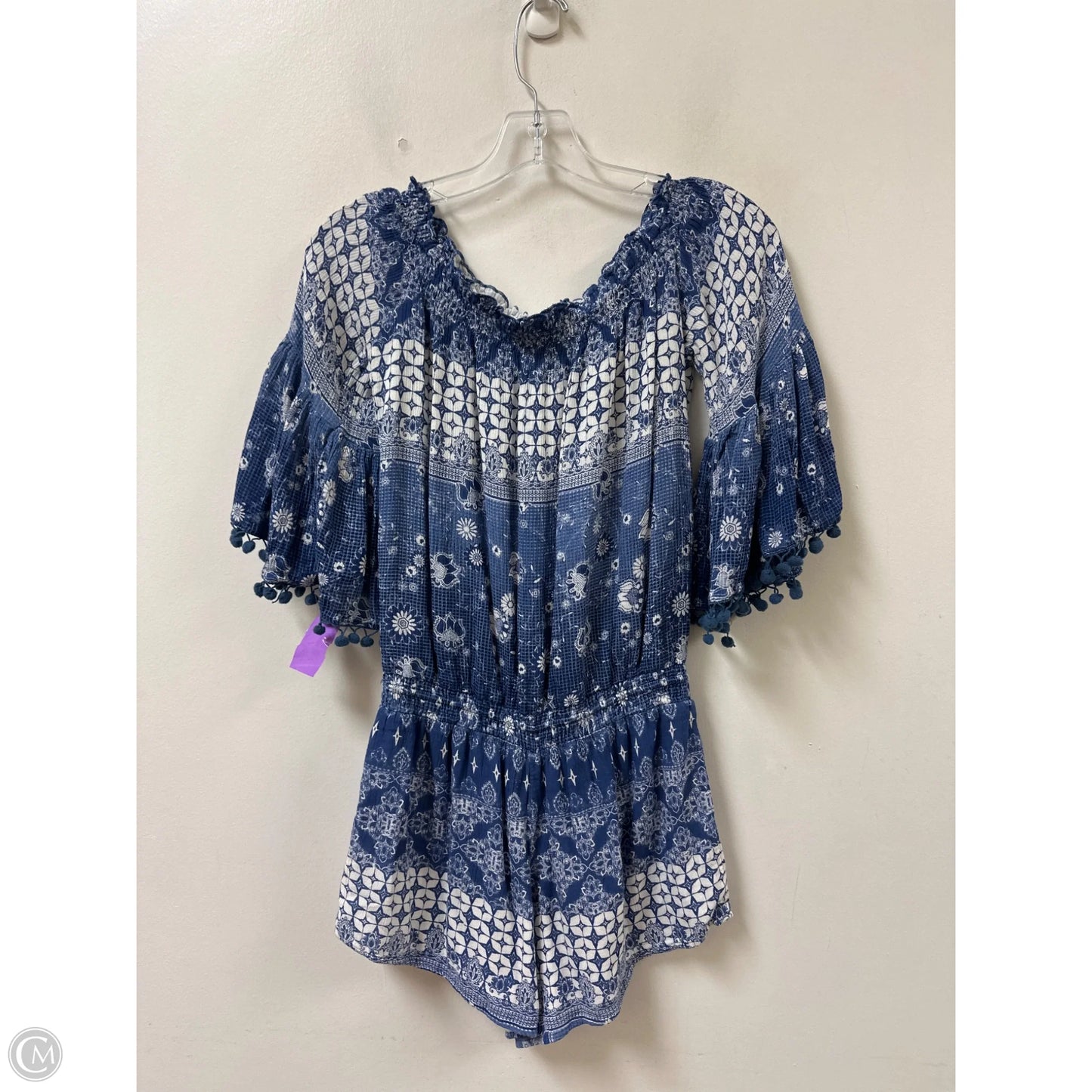Romper By Cma In Blue & White, Size: S