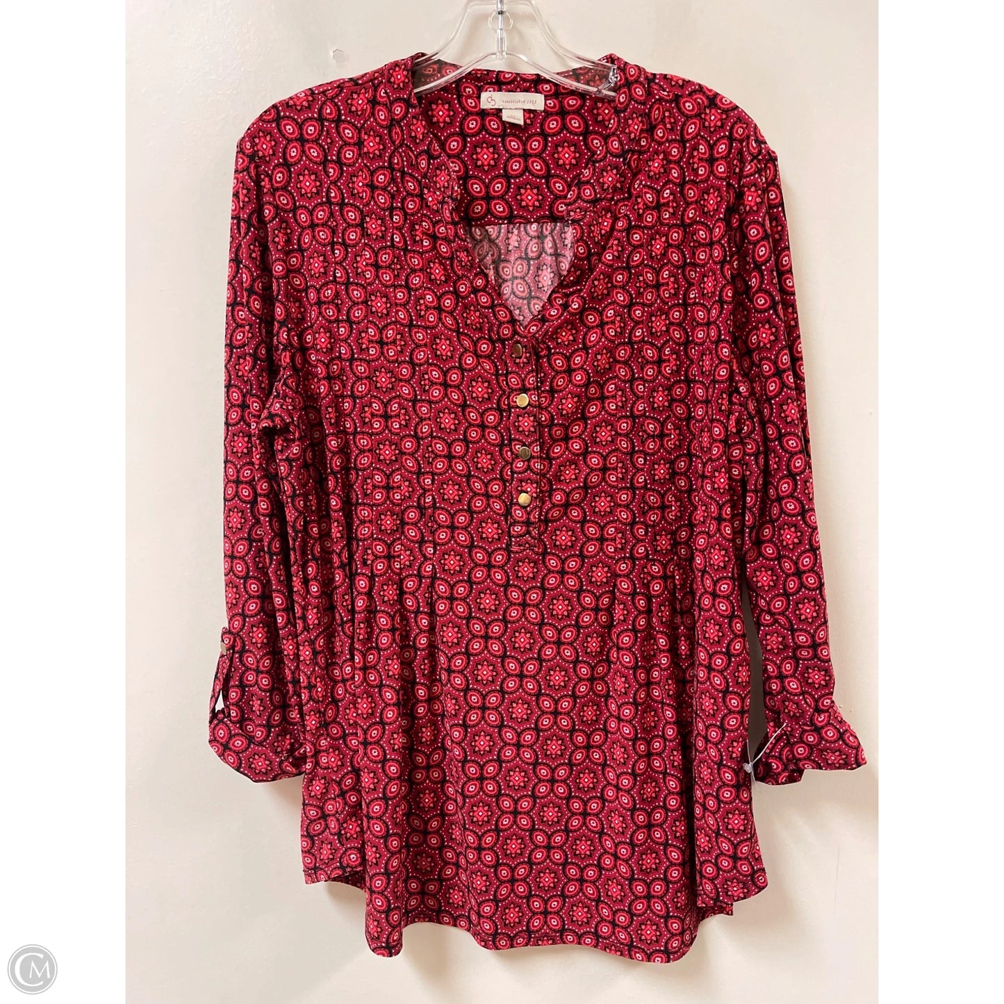 Top Long Sleeve By Dressbarn In Red, Size: Xl