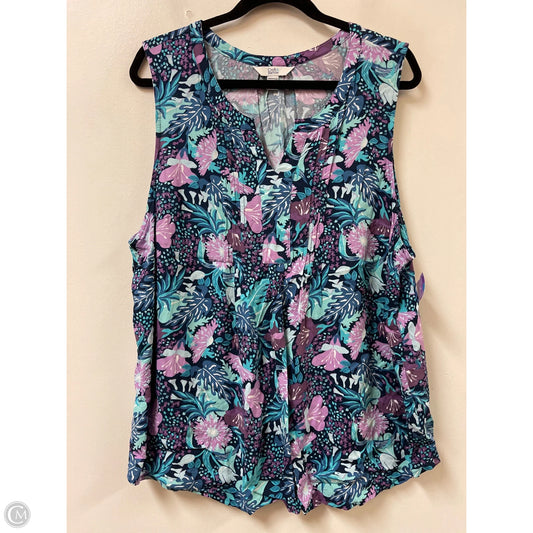 Top Sleeveless By Croft And Barrow In Blue & Purple, Size: 1x