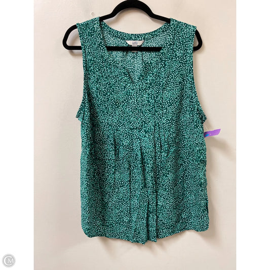 Top Sleeveless By Croft And Barrow In Green, Size: 1x