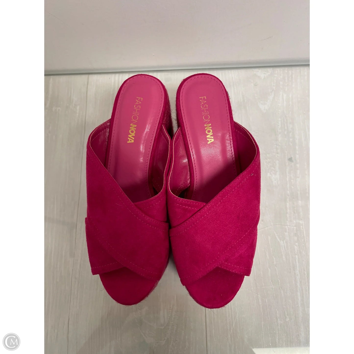 Sandals Heels Wedge By Fashion Nova In Pink, Size: 7