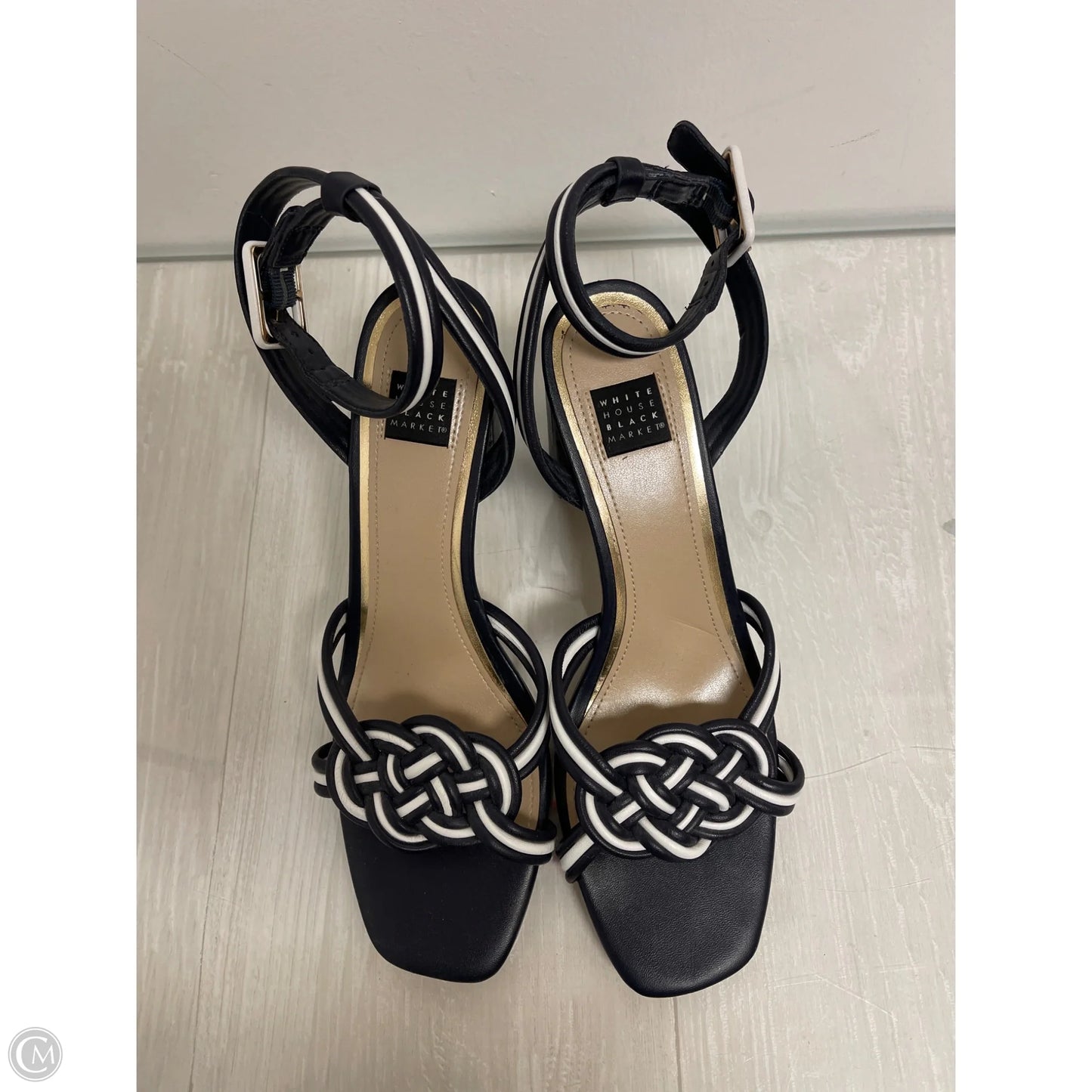 Sandals Heels Block By White House Black Market In Navy, Size: 8
