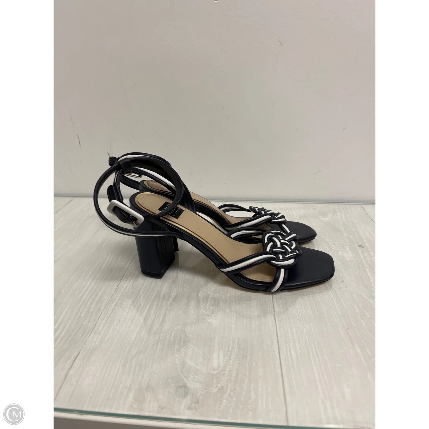 Sandals Heels Block By White House Black Market In Navy, Size: 8
