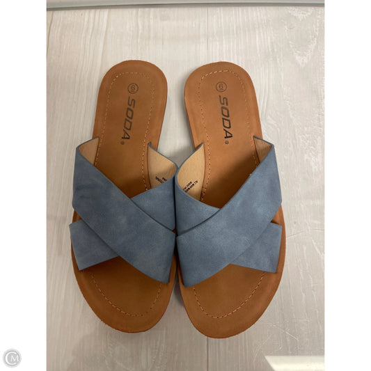Sandals Flats By Soda In Blue, Size: 6