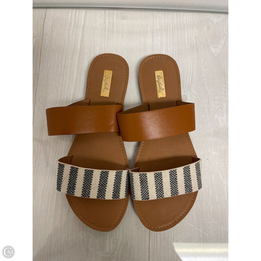 Sandals Flats By Qupid In Tan, Size: 6.5