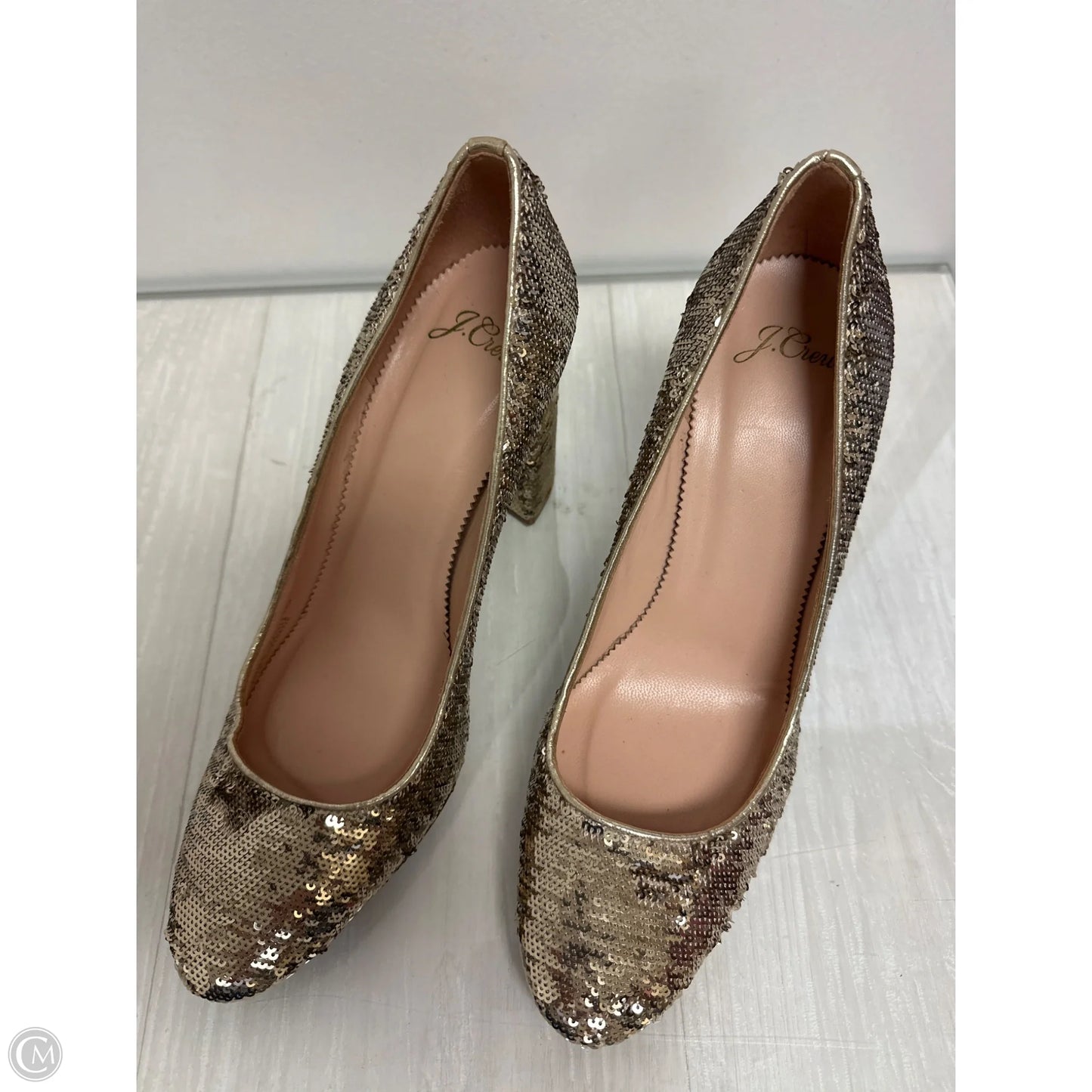 Shoes Heels Block By J. Crew In Gold, Size: 9