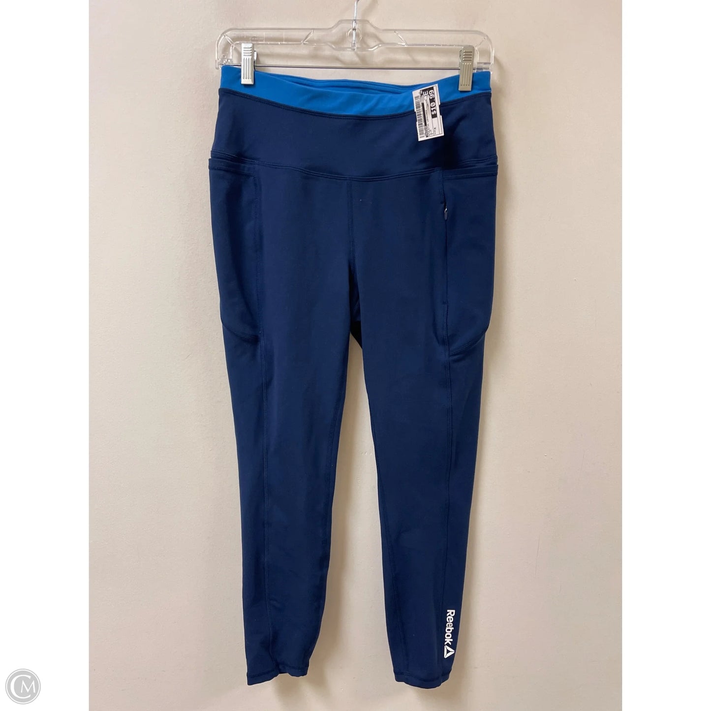 Athletic Leggings By Reebok In Blue, Size: M