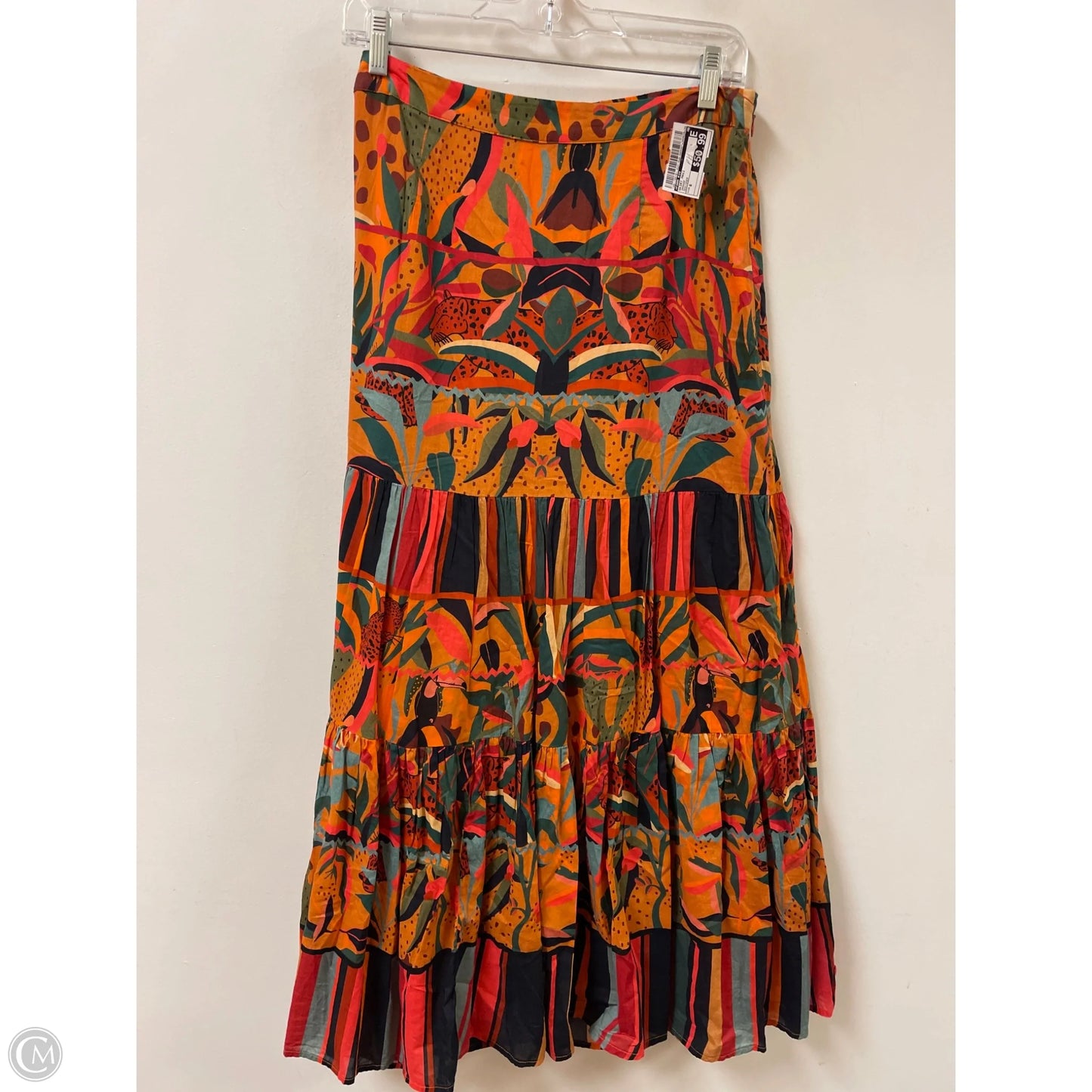 Skirt Maxi By Farm Rio In Orange, Size: 8