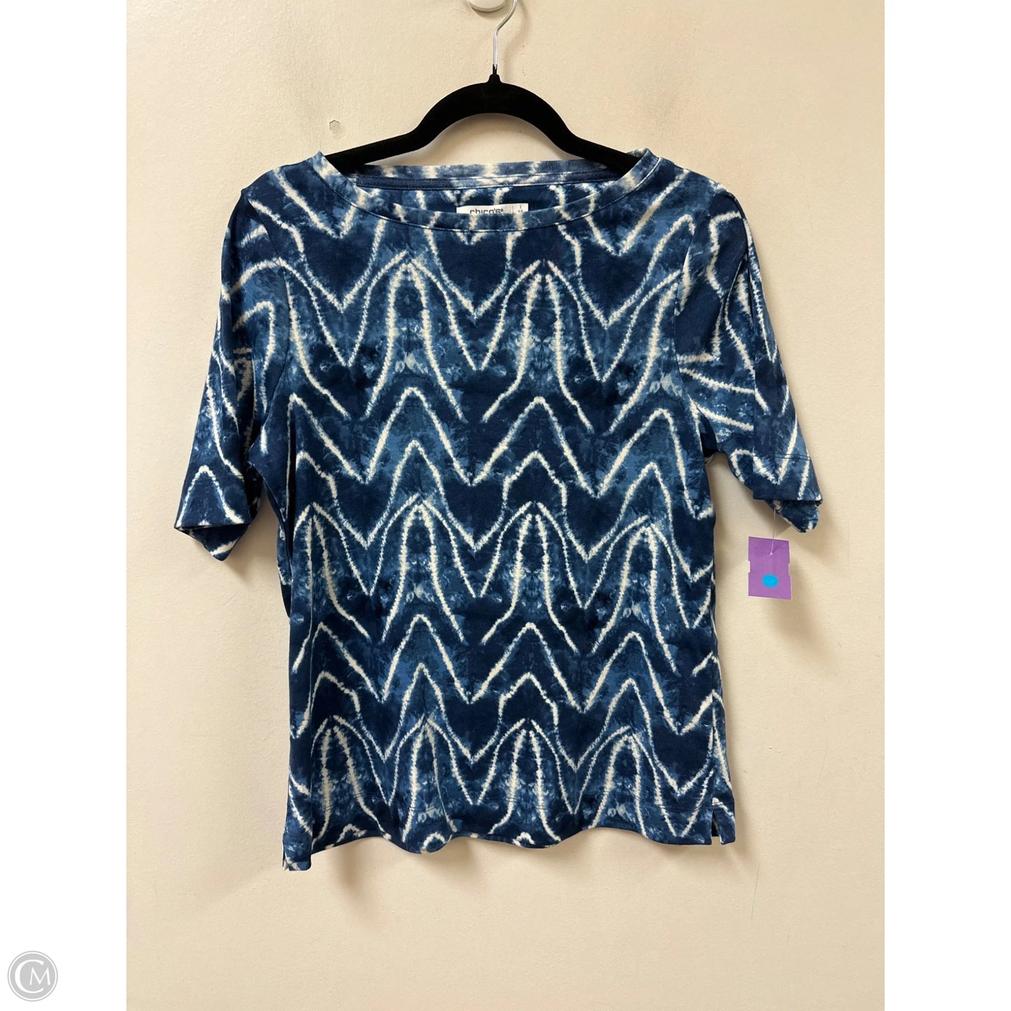Top Short Sleeve By Chicos In Blue, Size: M