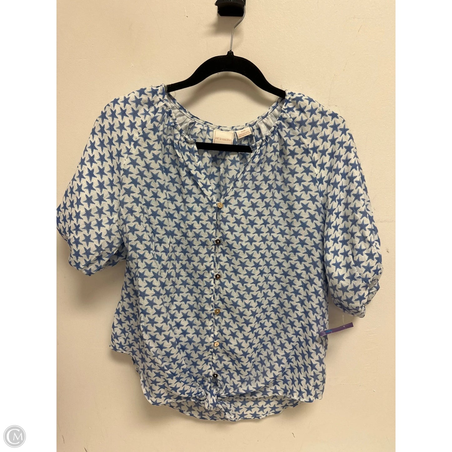 Top Short Sleeve By Zac And Rachel In Blue, Size: M