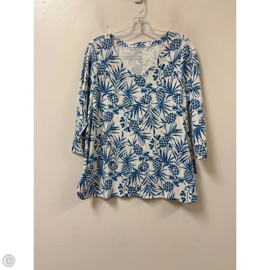 Top Long Sleeve By J. Jill In Blue & White, Size: Lp
