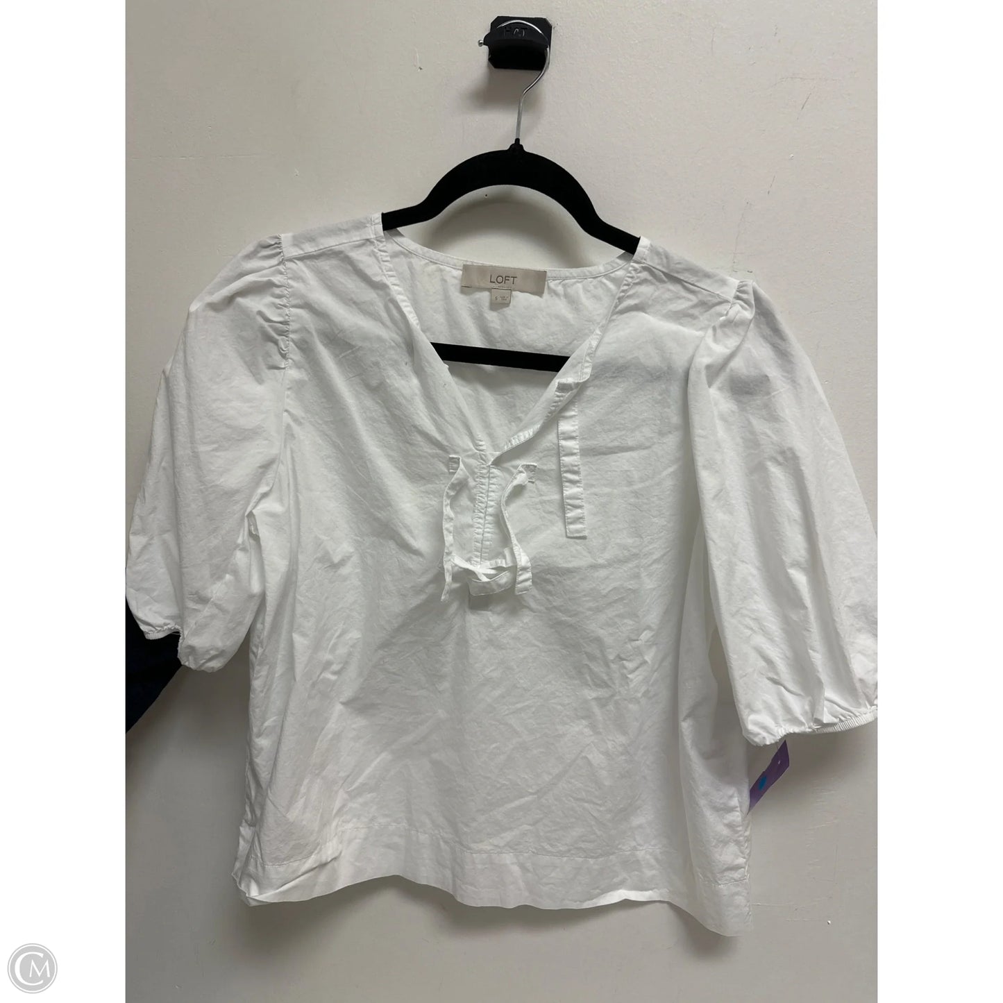 Top Short Sleeve By Loft In White, Size: S