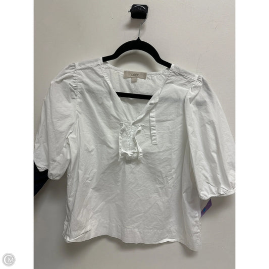 Top Short Sleeve By Loft In White, Size: S