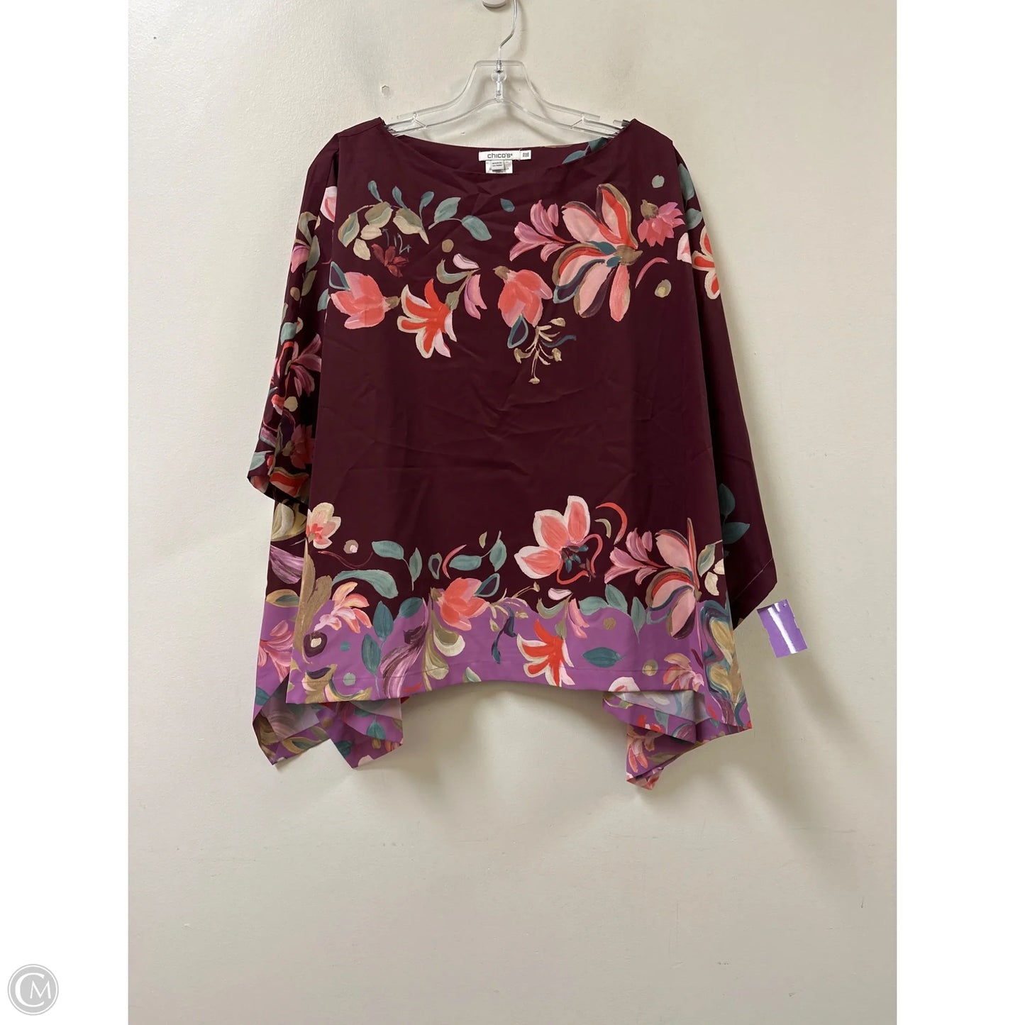 Poncho By Chicos In Red, Size: Osfm