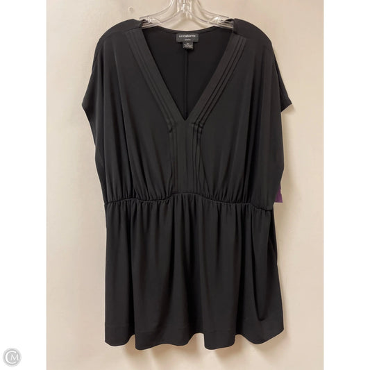 Top Short Sleeve By Liz Claiborne In Black, Size: 2x