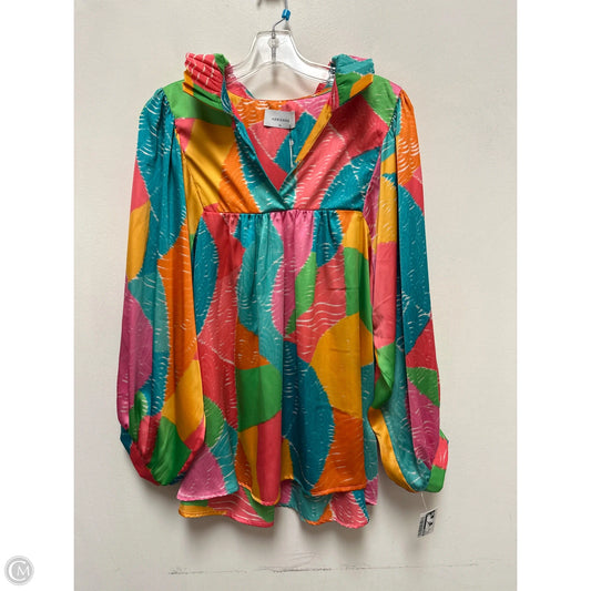 Blouse Long Sleeve By Adrienne In Multi-colored, Size: 1x