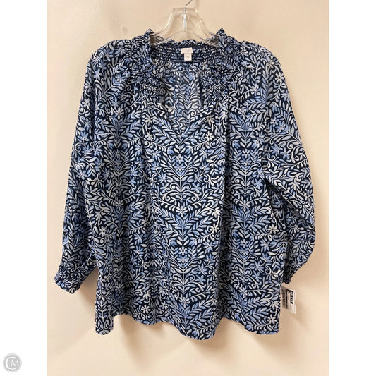 Top Long Sleeve By J. Jill In Blue, Size: L