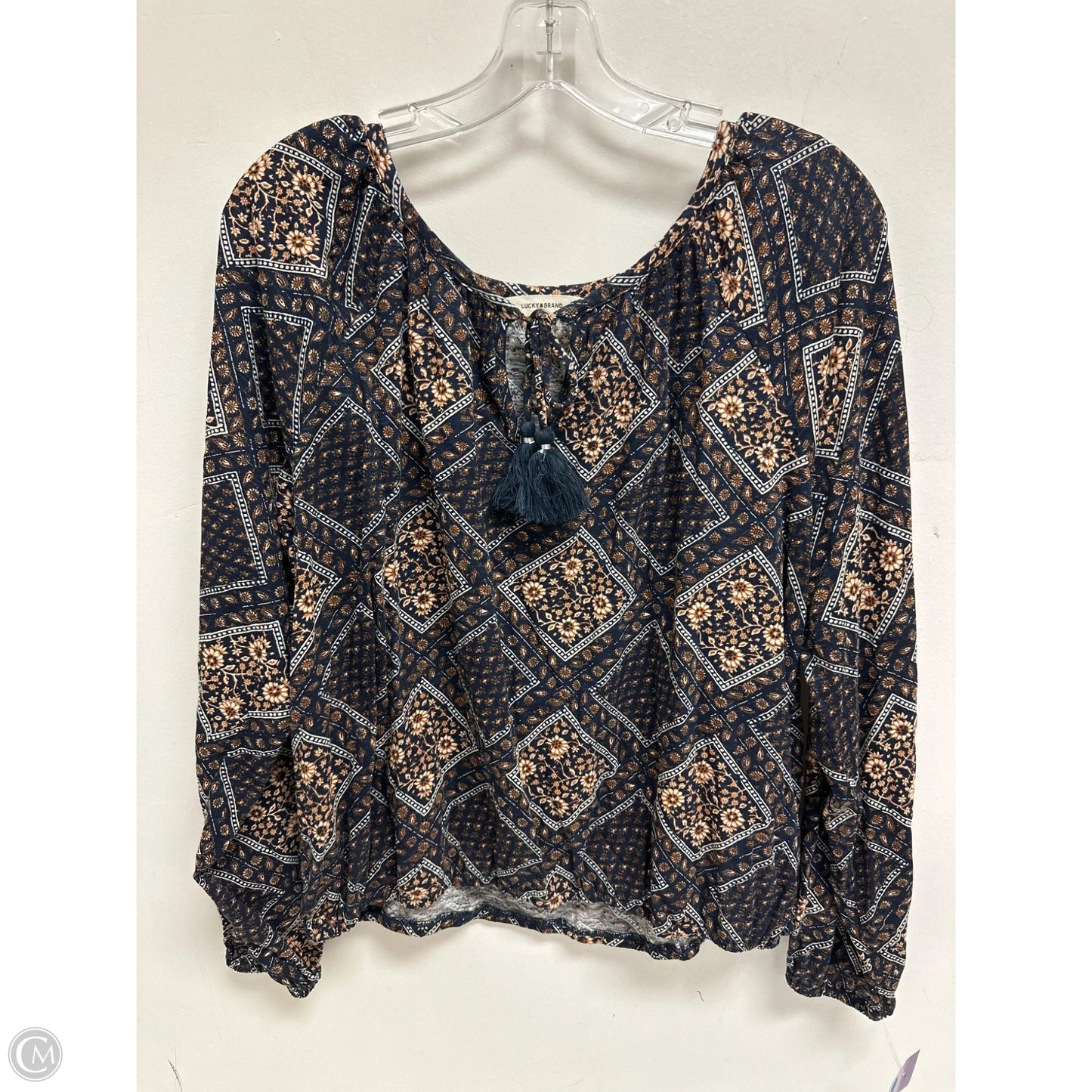 Top Long Sleeve By Lucky Brand In Navy, Size: L