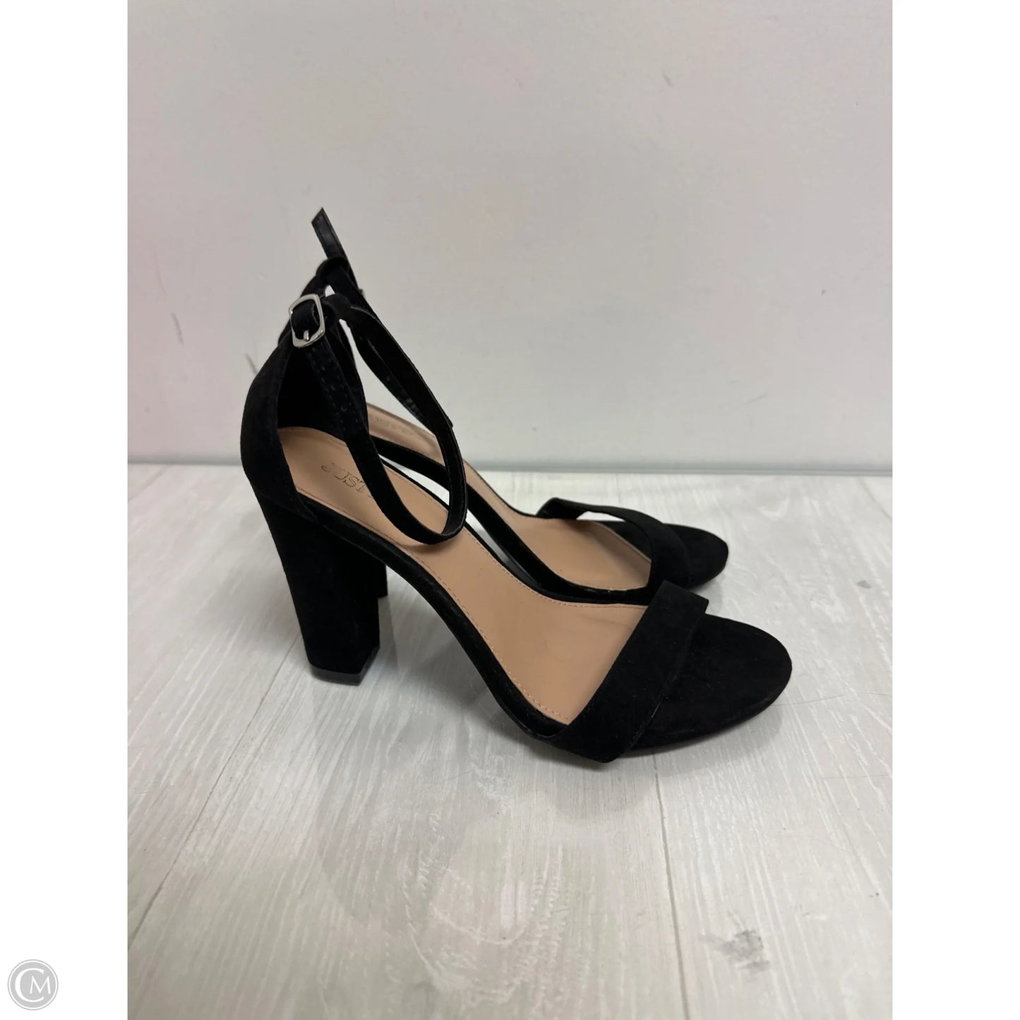 Sandals Heels Block By Just Fab In Black, Size: 10