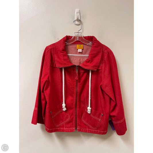 Jacket Denim By Ruby Rd In Red, Size: M