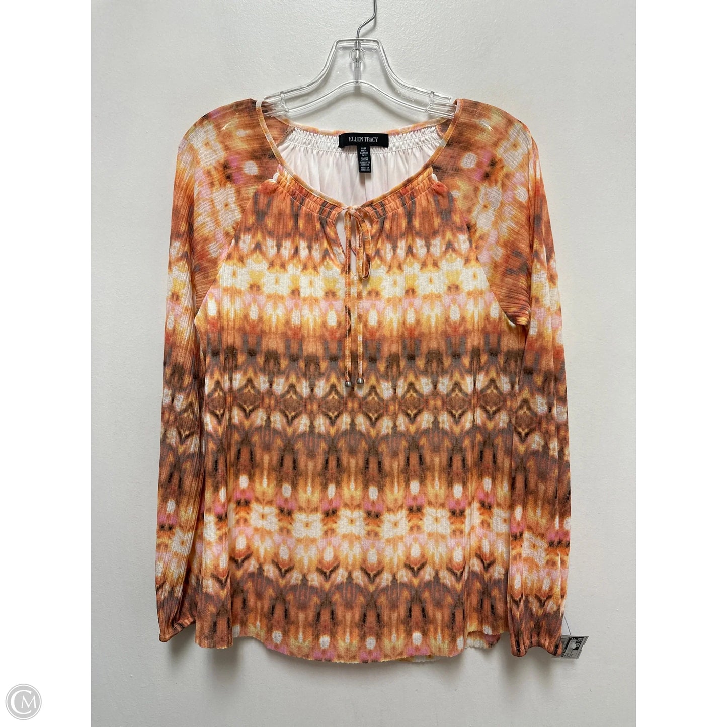Top Long Sleeve By Ellen Tracy In Orange, Size: M