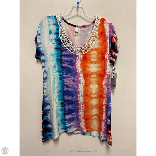 Tunic Short Sleeve By Clothes Mentor In Multi-colored, Size: M