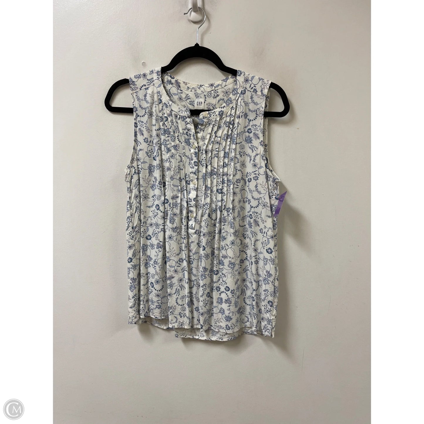 Top Sleeveless By Gap In Floral Print, Size: M