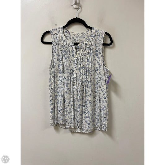 Top Sleeveless By Gap In Floral Print, Size: M