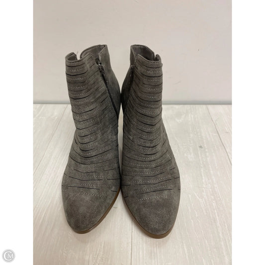 Boots Ankle Heels By Just Fab In Grey, Size: 9